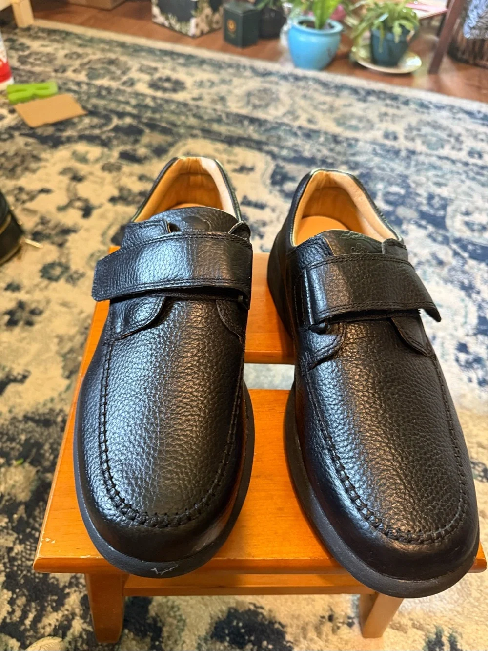 Men's Dr Comfort Diabetic shoes-  Black Leather Velcro Comfort size 13.5 XW